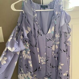 Floral Cold Shoulder Top - Purple